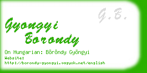 gyongyi borondy business card