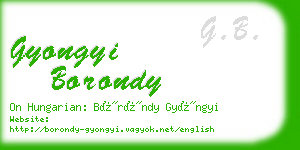gyongyi borondy business card